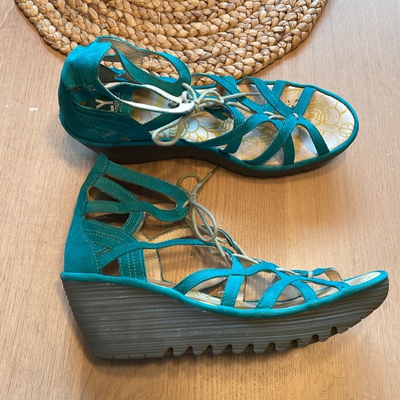 Fly London Gladiator Yuke Wedge turquoise - Picture 3 of 3